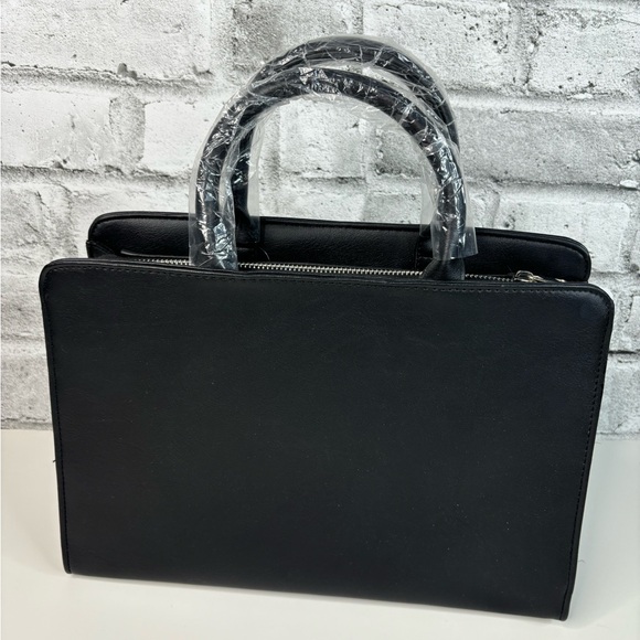 Michel Germain Brand New Black Double Handle Plus Shoulder Strap. Vegan Leather - Picture 6 of 11